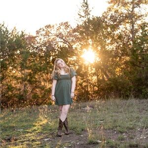 Francesca’s green mini dresss